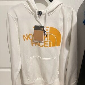 The North Face White Hoodie with Gold Accents